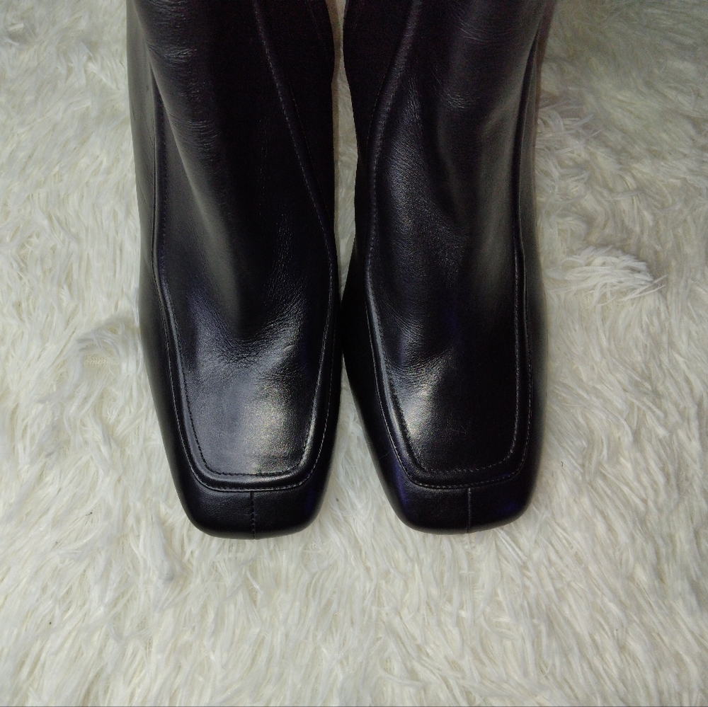 J.Crew Square-Toed Ankle Boots in Italian Leather Size 12 - Picture 7 of 14